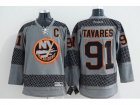 NHL New York Islanders #91 John Tavares Charcoal Cross Check Fashion jerseys
