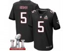 Mens Nike Atlanta Falcons #5 Matt Bosher Elite Black Alternate Super Bowl LI 51 NFL Jersey