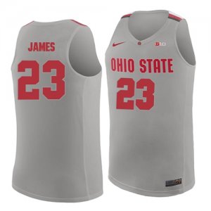 Ohio State Buckeyes 23 Lebron James Gray College Basketball Jersey