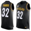 Nike Pittsburgh Steelers #32 Franco Harris Black Team Color Men Stitched NFL Limited Tank Top Jersey