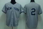 mlb new york yankees #2 jeter grey(2009 logo)