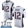 Nike Patriots #12 Tom Brady White Youth 2018 Super Bowl LII Game Jersey