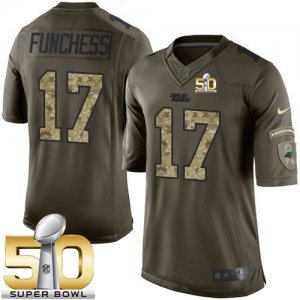 Nike Carolina Panthers #17 Devin Funchess Green Super Bowl 50 Men\'s Stitched NFL Limited Salute to Service Jersey