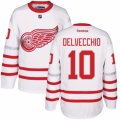 Mens Reebok Detroit Red Wings #10 Alex Delvecchio Authentic White 2017 Centennial Classic NHL Jersey