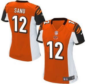 Womens Nike Cincinnati Bengals #12 Mohamed Sanu Game Orange Alternate NFL Jersey