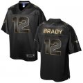 Nike New England Patriots #12 Tom Brady Black Gold Collection Jersey(Game)