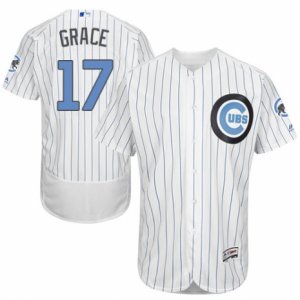 Men\'s Majestic Chicago Cubs #17 Mark Grace Authentic White 2016 Father\'s Day Fashion Flex Base MLB Jersey