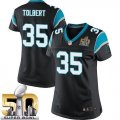 Women Nike Panthers #35 Mike Tolbert Black Team Color Super Bowl 50 Stitched Jersey