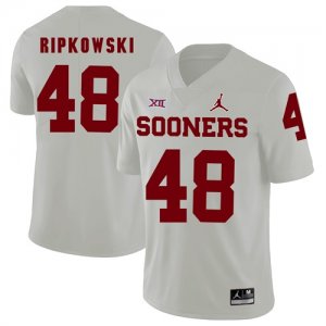 Oklahoma Sooners #48 Aaron Ripkowski White College Football Jersey