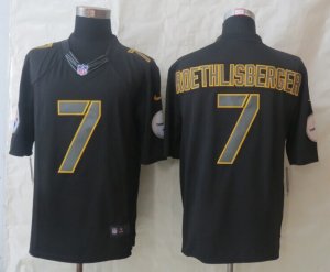 Nike Pittsburgh Steelers #7 Roethlisberger Black Jerseys(Impact Limited)