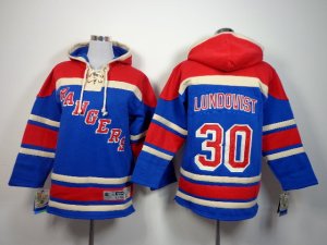 Youth nhl new york rangers #30 lundovist red-blue[pullover hooded sweatshirt]