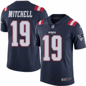 Mens Nike New England Patriots #19 Malcolm Mitchell Limited Navy Blue Rush NFL Jersey