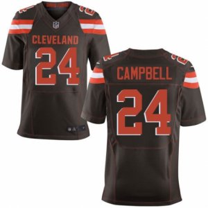 Mens Nike Cleveland Browns #24 Ibraheim Campbell Elite Brown Team Color NFL Jersey