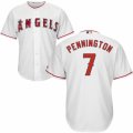 Men's Majestic Los Angeles Angels of Anaheim #7 Cliff Pennington Authentic White Home Cool Base MLB Jersey