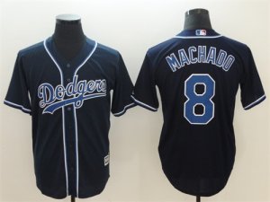 Dodgers #8 Manny Machado Navy Cool Base Jersey