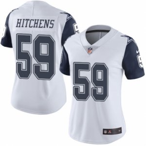 Women\'s Nike Dallas Cowboys #59 Anthony Hitchens Limited White Rush NFL Jersey