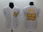 New york Yankees #99 Aaron White Gold Cool Base Jersey