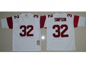 USC Trojans #32 O.J. Simpson White Stitched NCAA Jersey