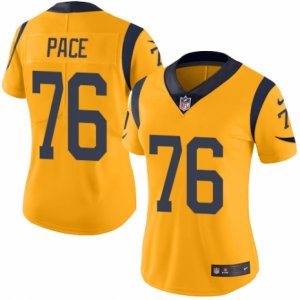 Women\'s Nike Los Angeles Rams #76 Orlando Pace Limited Gold Rush NFL Jersey