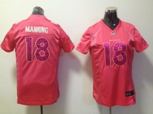 Nike Women Denver Broncos #18 Peyton Manning Pink Jerseys