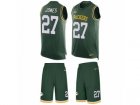 Mens Nike Green Bay Packers #27 Josh Jones Limited Green Tank Top Suit NFL Jersey