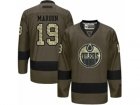 Mens Reebok Edmonton Oilers #19 Patrick Maroon Authentic Green Salute to Service NHL Jersey