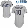 Mens Majestic Tampa Bay Rays #10 Corey Dickerson Replica Grey Road Cool Base MLB Jersey