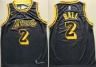 Lakers #2 Lonzo Ball Black 2018-19 City Edition Nike Swingman Jersey