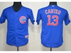 Youth Chicago Cubs #13 Starlin Castro Blue Jerseys