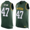 Mens Nike Green Bay Packers #47 Jake Ryan Limited Green Player Name & Number Tank Top NFL Jersey