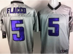 Nike NFL Baltimore Ravens #5 Joe Flacco Grey Shadow Jerseys