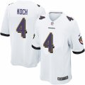 Mens Nike Baltimore Ravens #4 Sam Koch Game White NFL Jersey