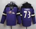 Nike Baltimore Ravens #73 Marshal Yanda Purple Player Pullover Hoodie