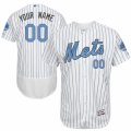 Mens Majestic New York Mets Customized Authentic White 2016 Fathers Day Fashion Flex Base MLB Jersey
