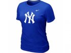 WomenMLB New York Yankees Heathered Blue Nike Blended T-Shirt