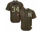 Youth Majestic New York Yankees #34 Jamie Garcia Authentic Green Salute to Service MLB Jersey