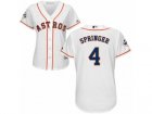 Women Majestic Houston Astros #4 George Springer Replica White Home 2017 World Series Bound Cool Base MLB Jersey