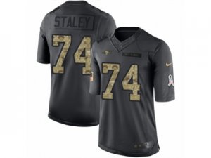 Mens Nike San Francisco 49ers #74 Joe Staley Limited Black 2016 Salute to Service NFL Jersey