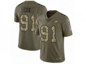 Men Nike Philadelphia Eagles #91 Fletcher Cox Limited Olive Camo 2017 Salute to Service NFL Jersey