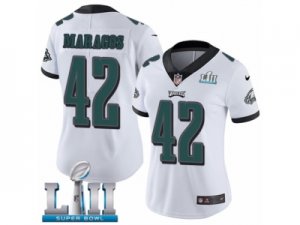 Women Nike Philadelphia Eagles #42 Chris Maragos White Vapor Untouchable Limited Player Super Bowl LII NFL Jersey