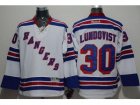 NHL New York Rangers #30 Henrik Lundqvist White Stitched jerseys