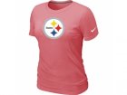 Women Pittsburgh Steelers Pink Logo T-Shirt