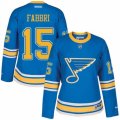 Womens Reebok St. Louis Blues #15 Robby Fabbri Authentic Blue 2017 Winter Classic NHL Jersey