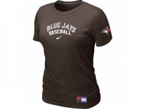 Women Toronto Blue Jays Nike Brown Short Sleeve Practice T-Shirt