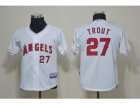 youth mlb jerseys los angeles angels #27 trout white