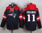 Nike New England Patriots #11 Julian Edelman Navy Blue Player Pullover Hoodie