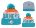 Dolphins Fresh Logo Aqua Cuffed Pom Knit Hat YD