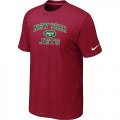 New York Jets Heart & Soul Red T-Shirt