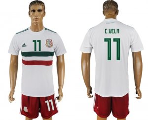 Mexico 11 C.VELA Away 2018 FIFA World Cup Soccer Jersey