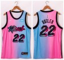 Heat #22 Jimmy Butler Blue Pink Nike 2021 City Edition Swingman Jersey